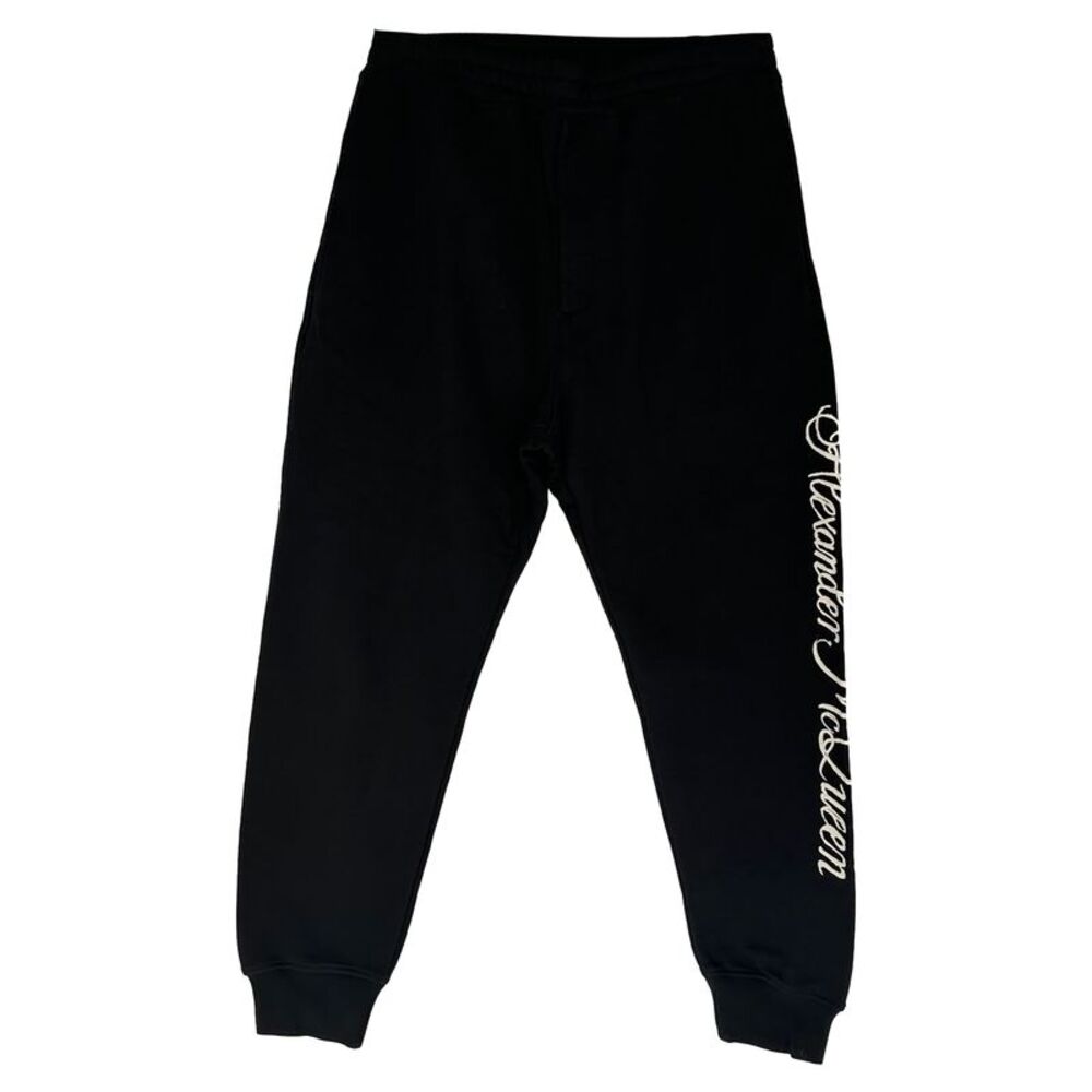 Alexander Mcqueen Logo-Print Sweatpants in Black Cotton